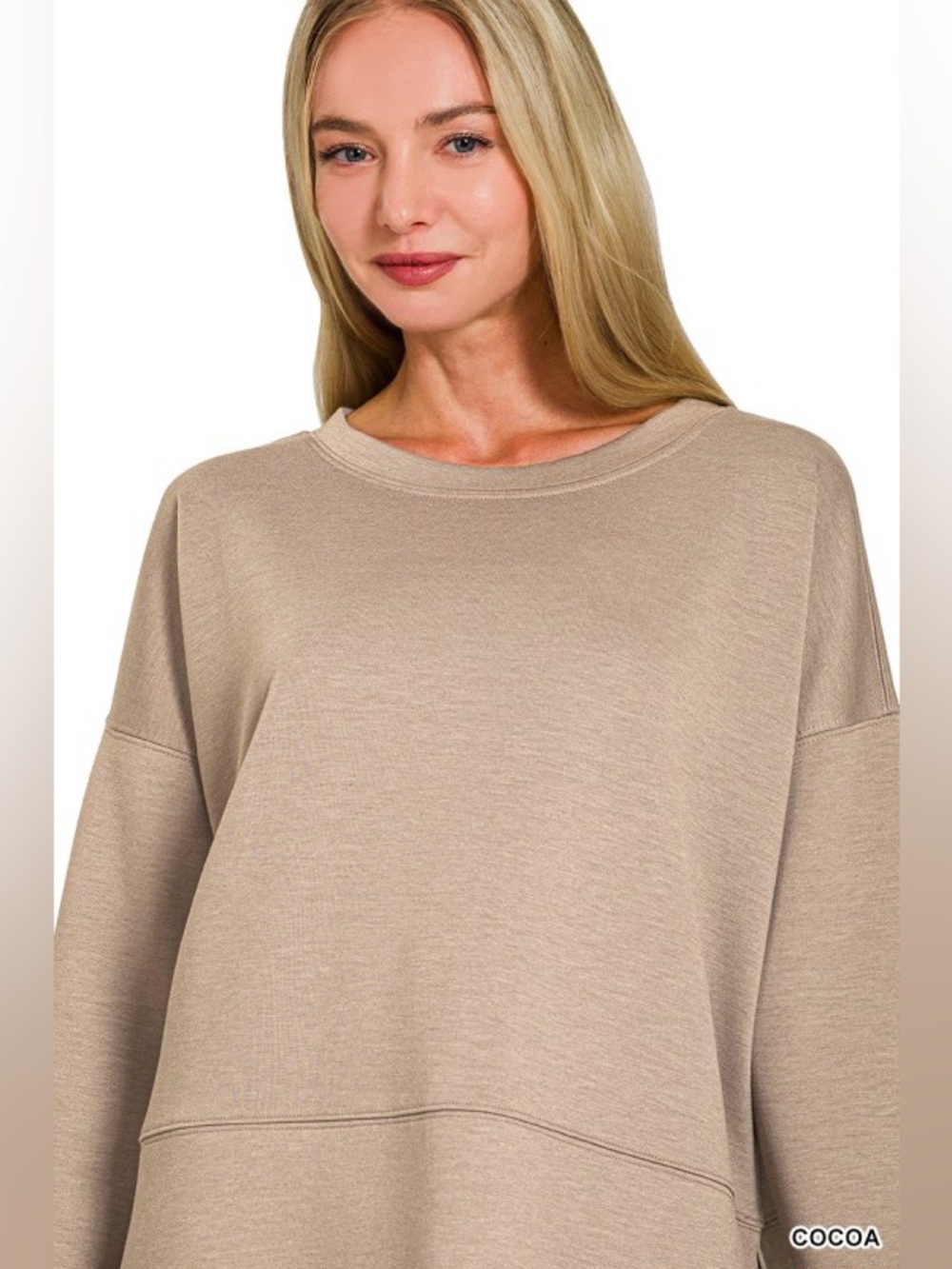 110 NWT Zenana 2pc Set Cocoa Super Soft SCUBA SIDE SLIT TOP &
PANTS SET - Picture 2 of 9